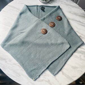 PURE Hand knit 100% Cotton Wrap Shawl Shrug Scarf Gray Blue NEW NWOT